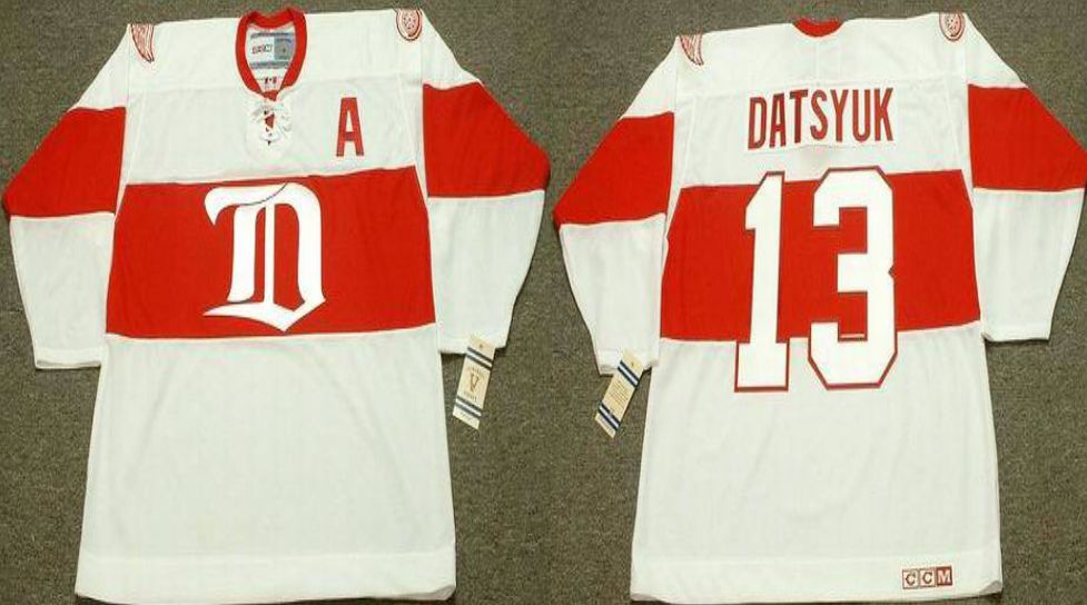 2019 Men Detroit Red Wings 13 Datsyuk White CCM NHL jerseys